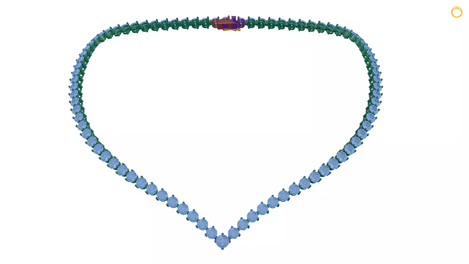 necklaces emerald and diamond necklace 3D print model_0