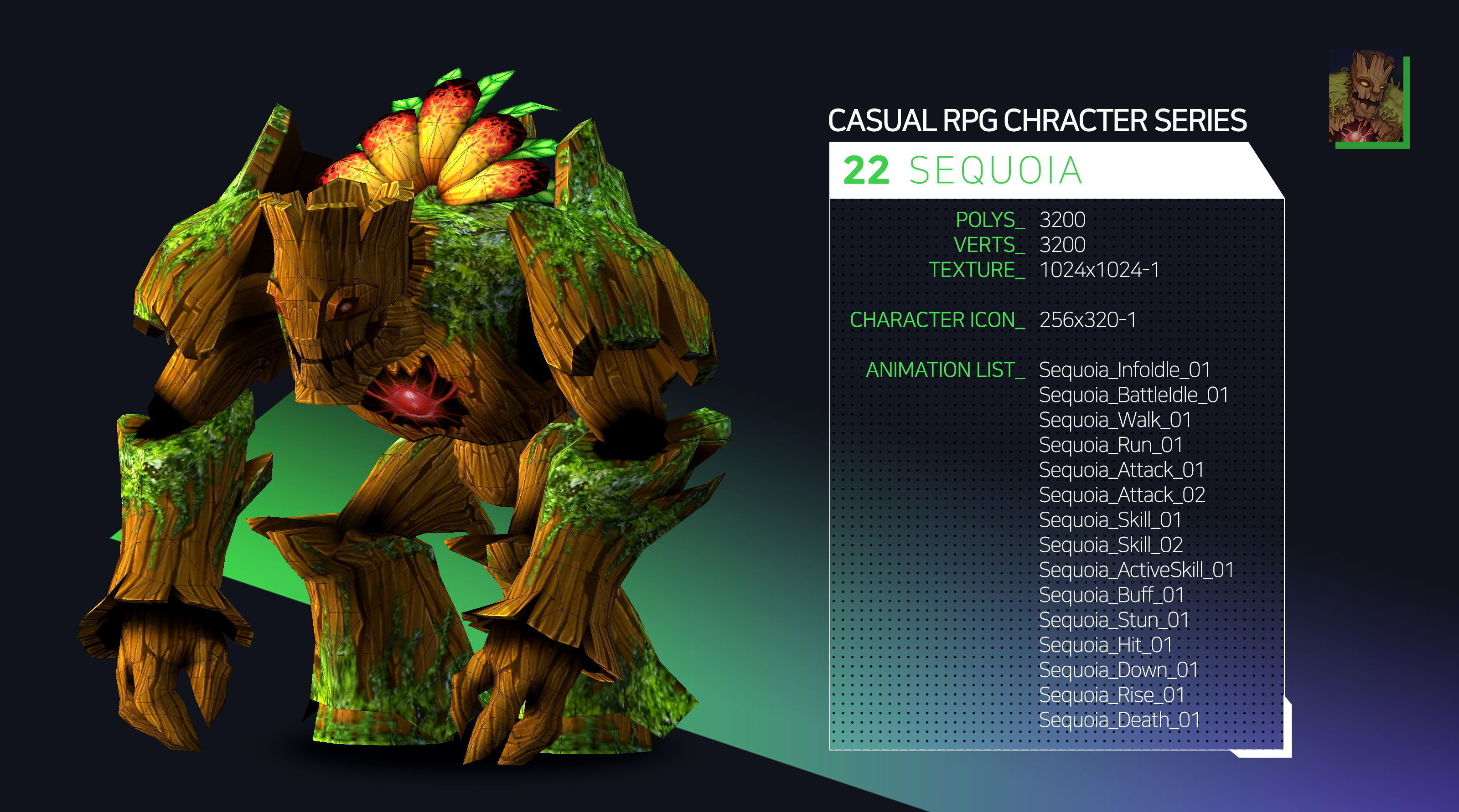 Casual RPG Monster - 22 Sequoia Low-poly 3D model_2