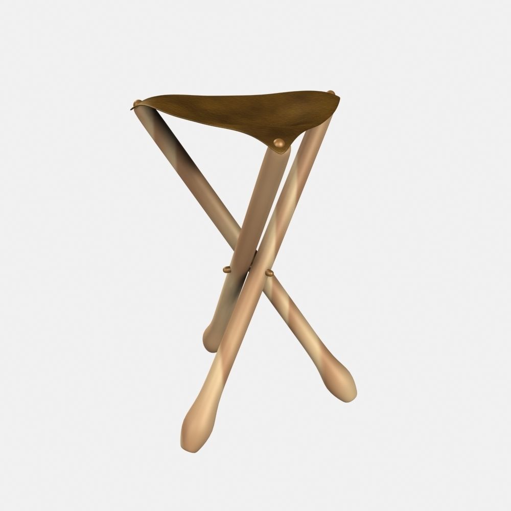 Tripod seat chair 3D model_2