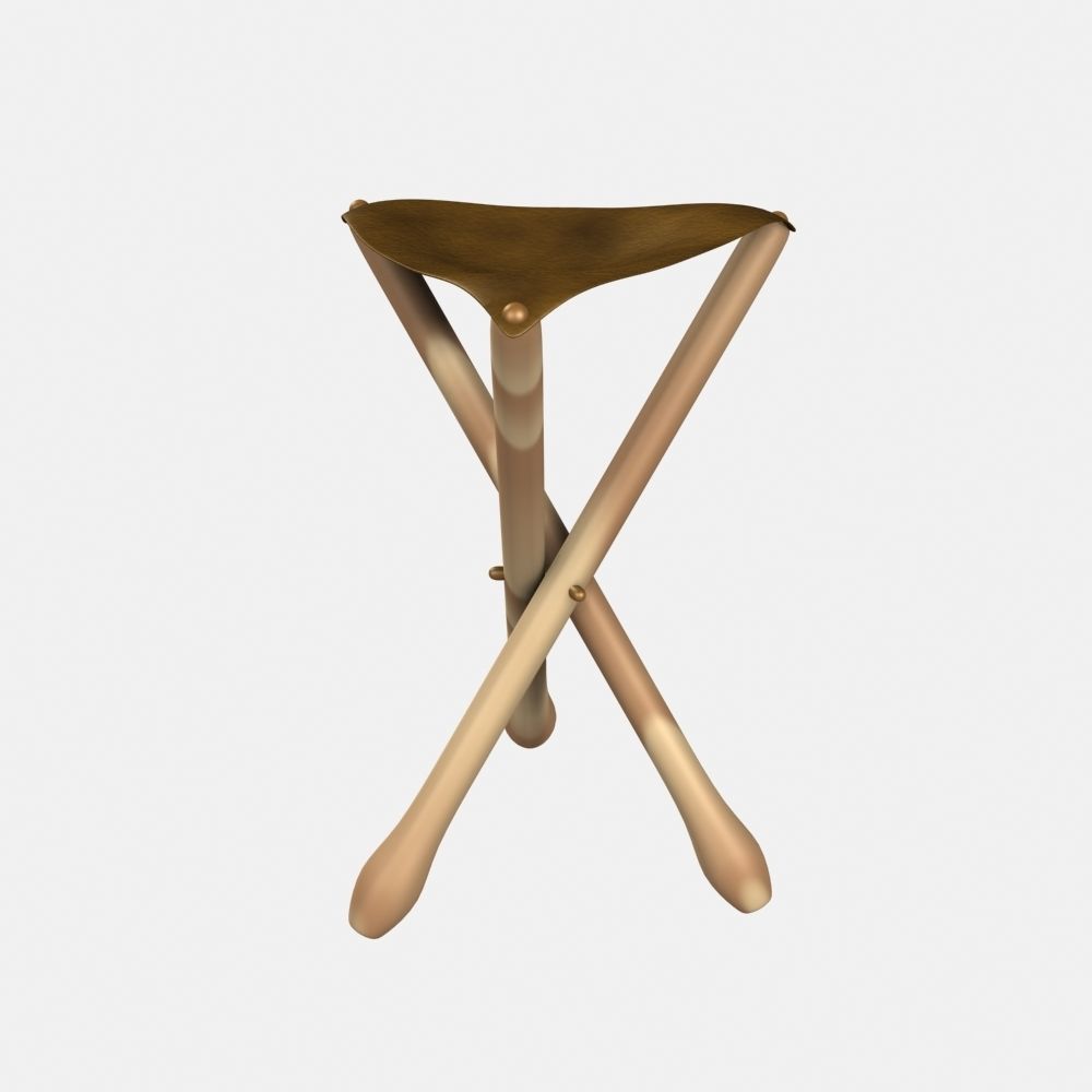 Tripod seat chair 3D model_4