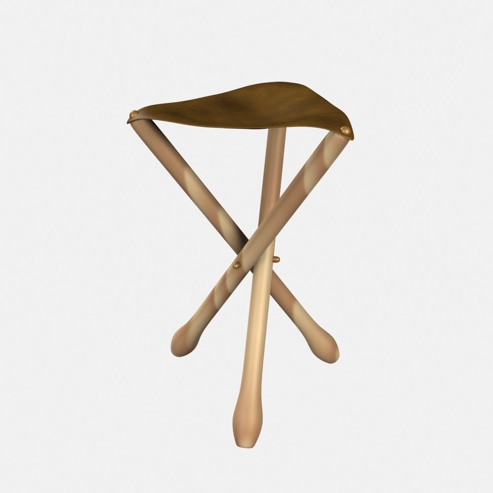 Tripod seat chair 3D model_5