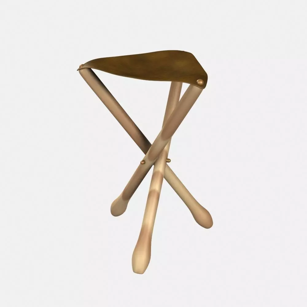 Tripod seat chair 3D model_0