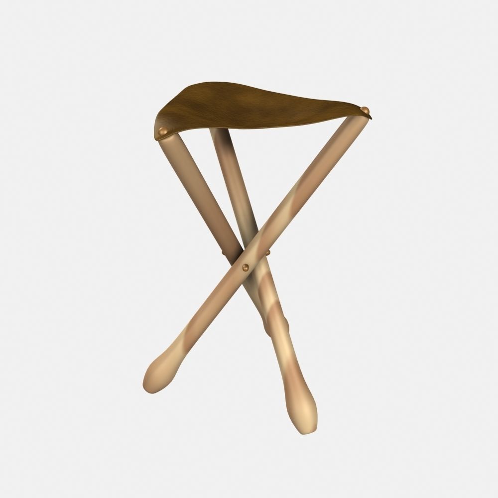 Tripod seat chair 3D model_1