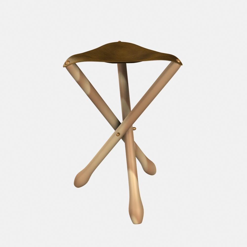 Tripod seat chair 3D model_3