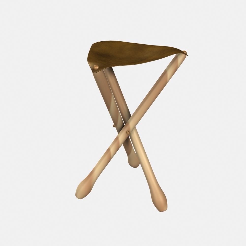 Tripod seat chair 3D model_6