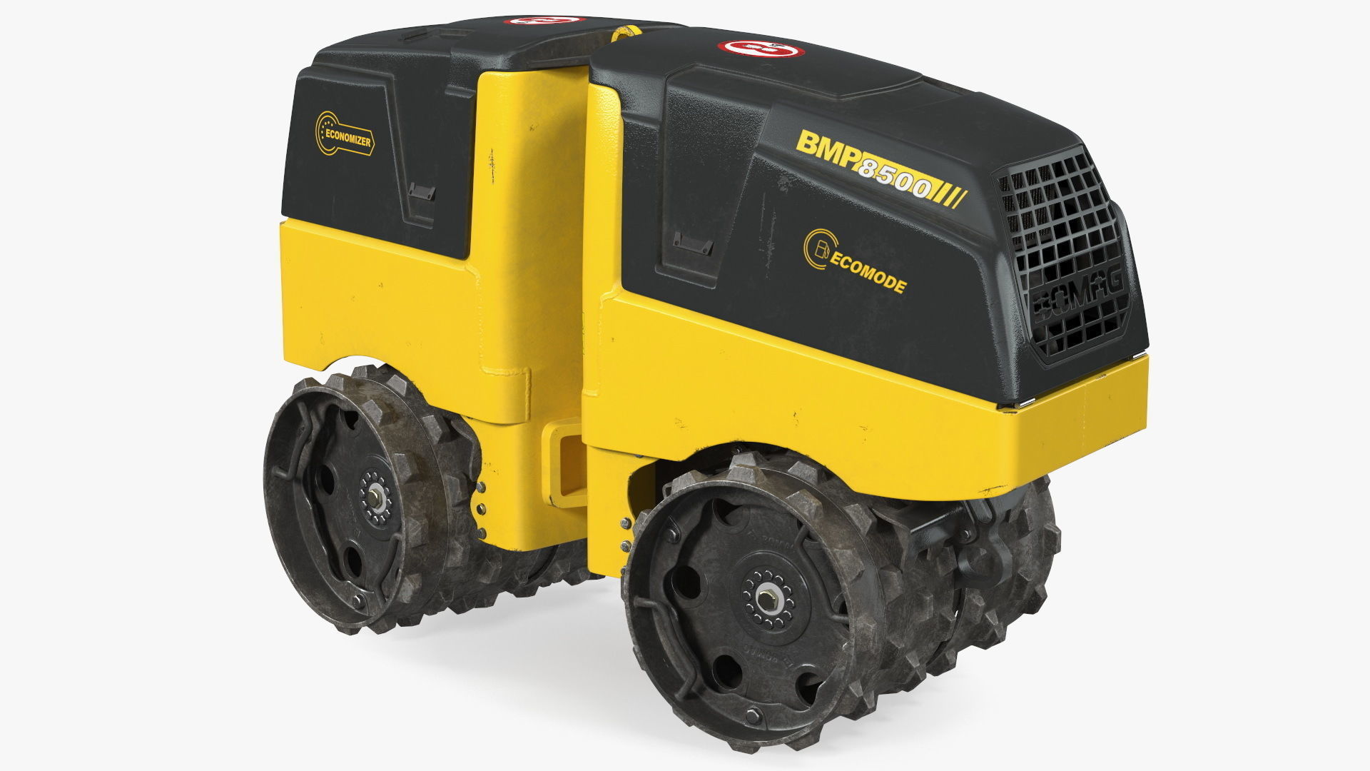 Trench Roller Bomag BMP 8500 Dirty Rigged 3D model_1