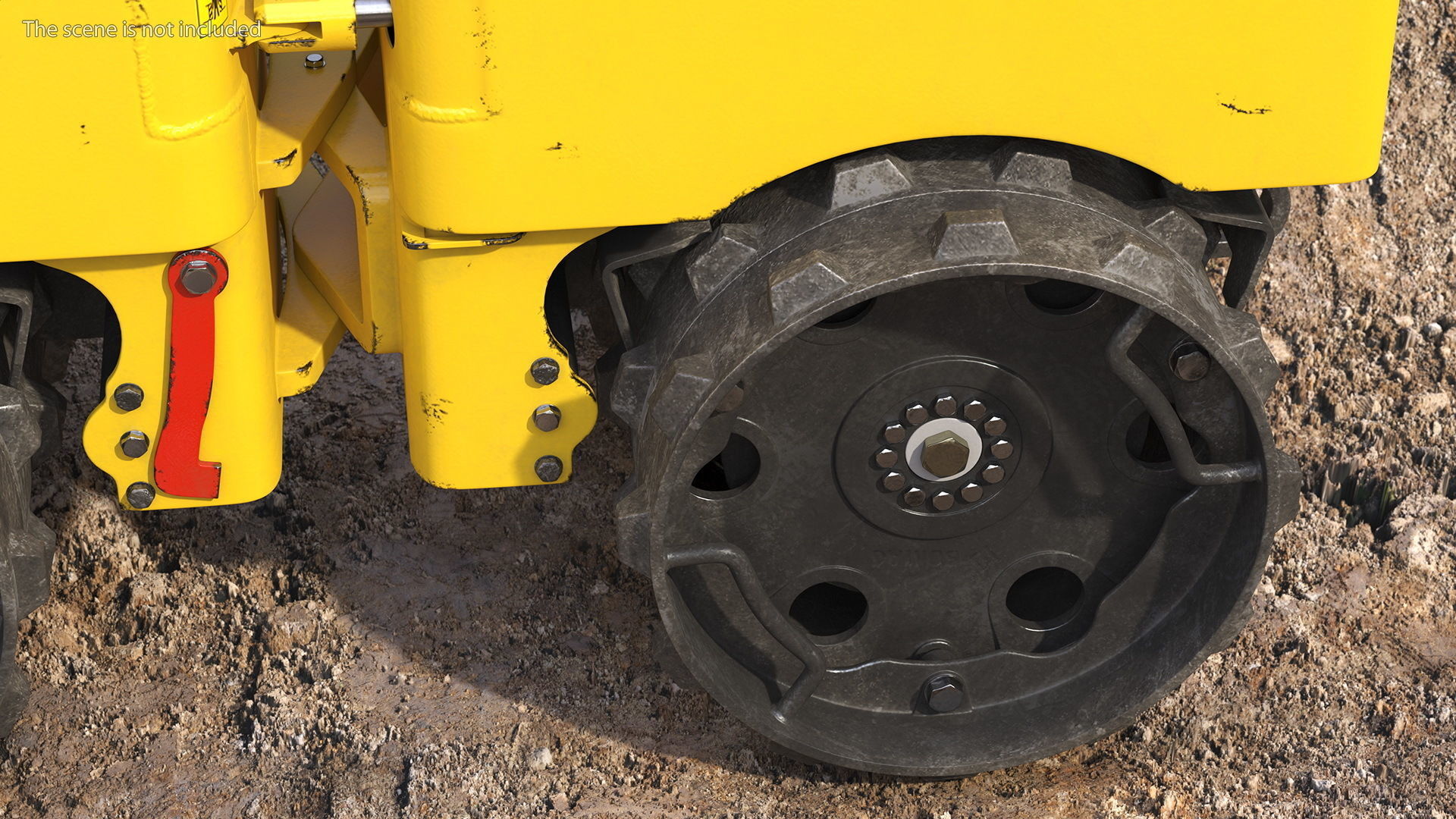 Trench Roller Bomag BMP 8500 Dirty Rigged 3D model_7