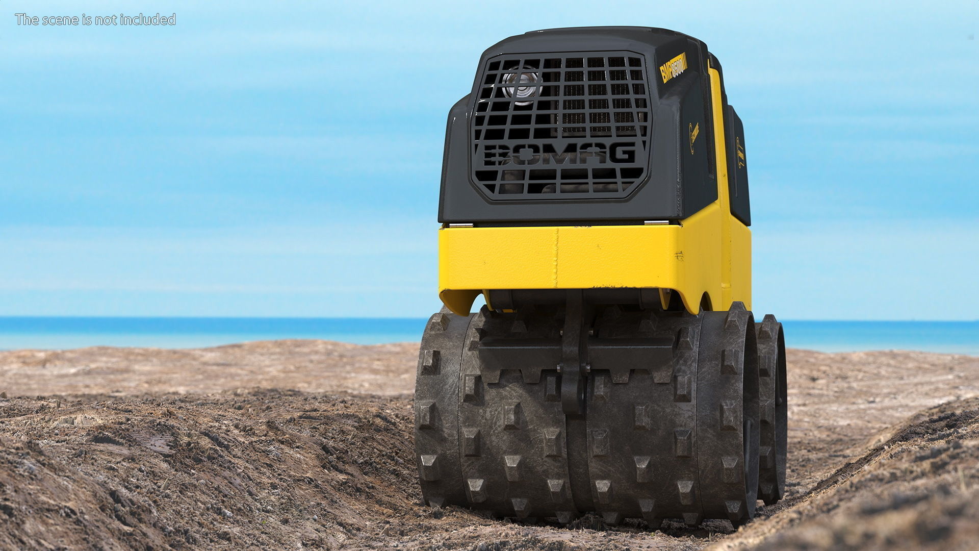 Trench Roller Bomag BMP 8500 Dirty Rigged 3D model_3