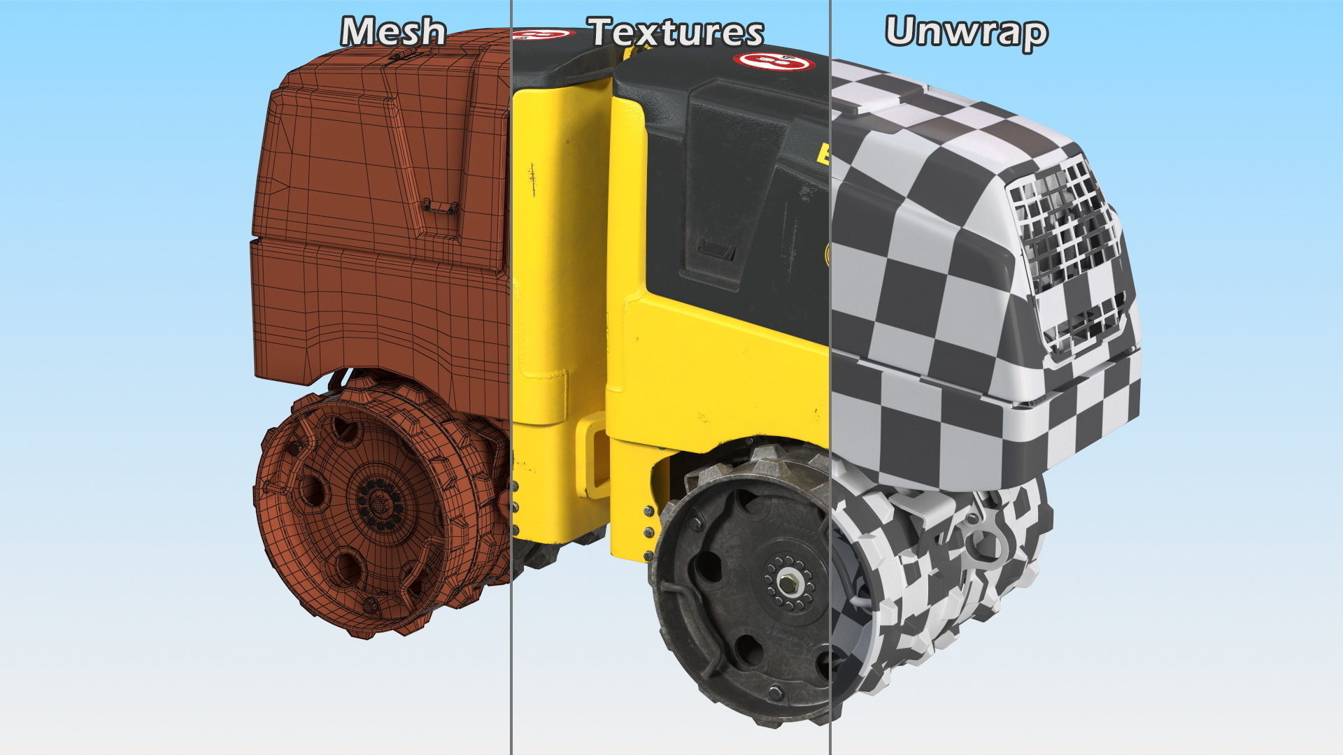 Trench Roller Bomag BMP 8500 Dirty Rigged 3D model_19