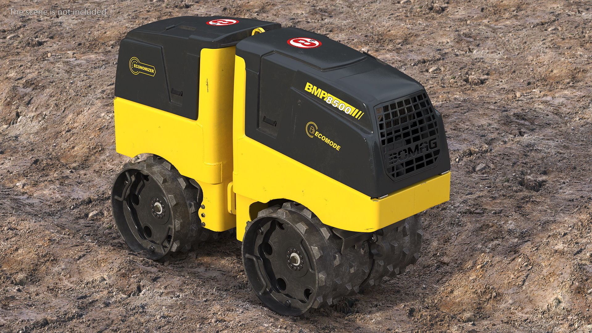 Trench Roller Bomag BMP 8500 Dirty Rigged 3D model_5