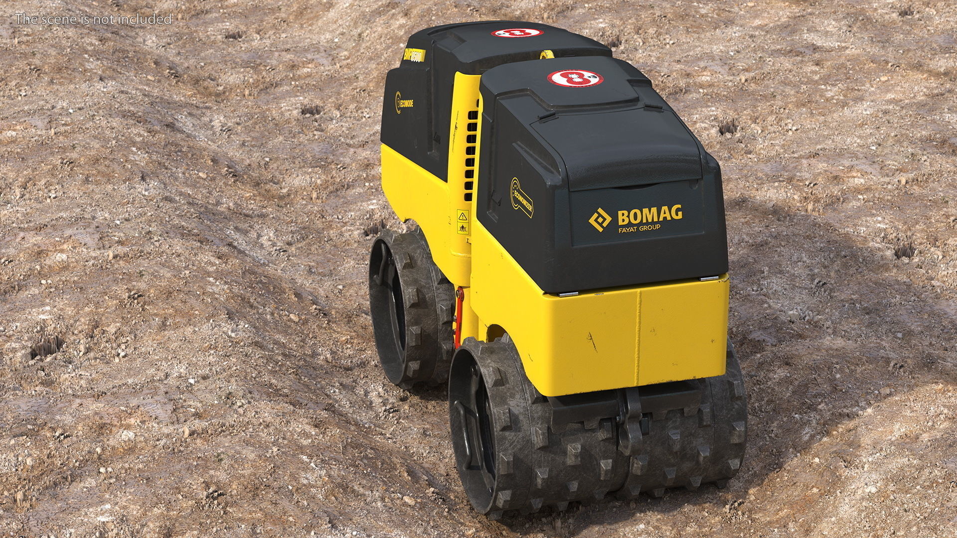 Trench Roller Bomag BMP 8500 Dirty Rigged 3D model_4