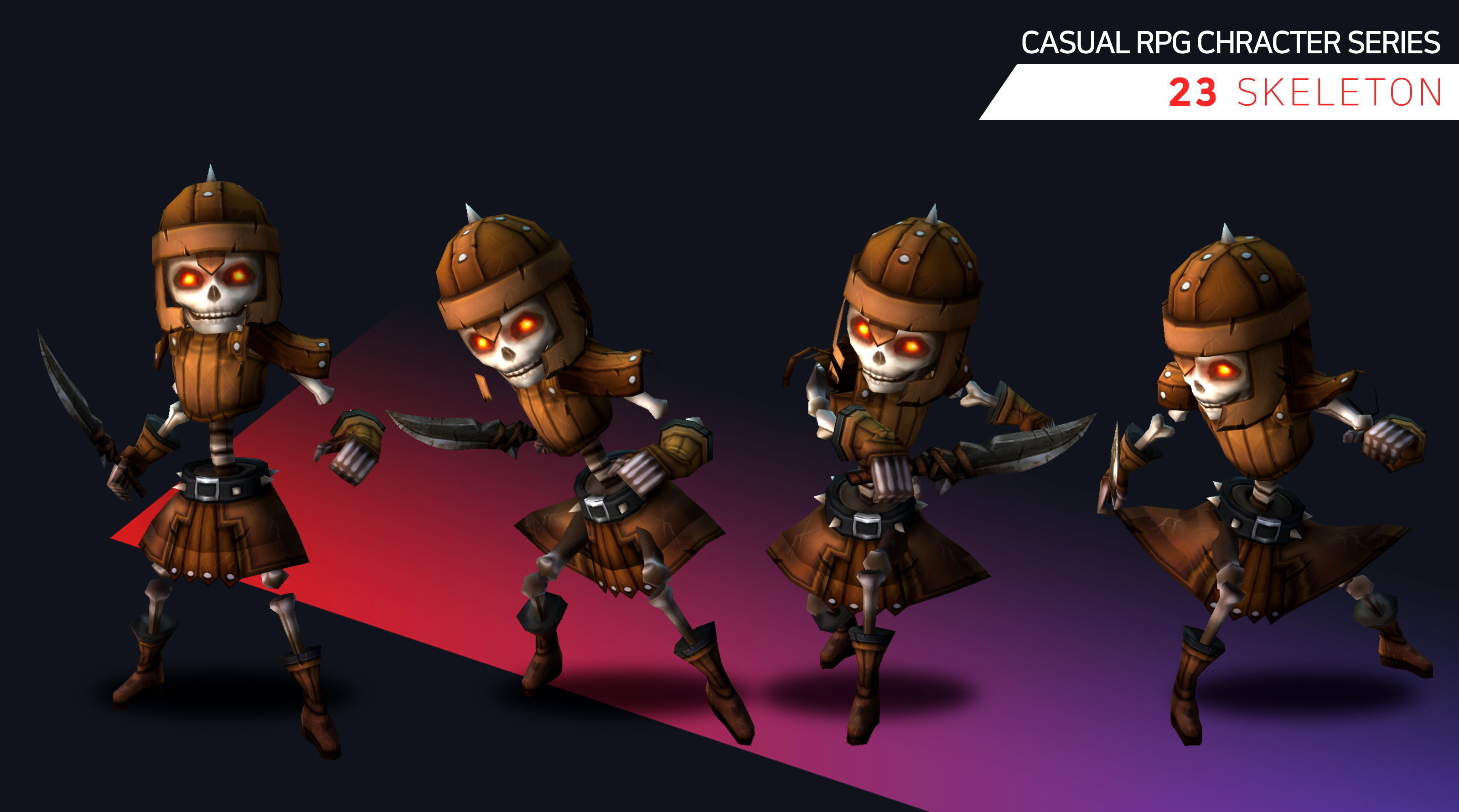 Casual RPG Monster - 23 Skeleton Low-poly 3D model_3