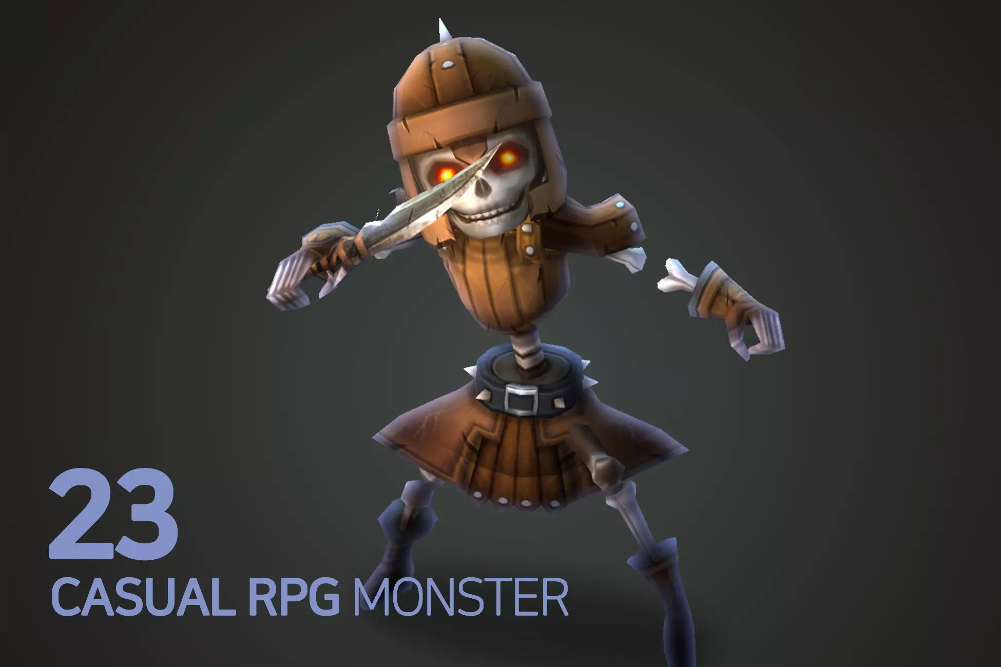 Casual RPG Monster - 23 Skeleton Low-poly 3D model_0