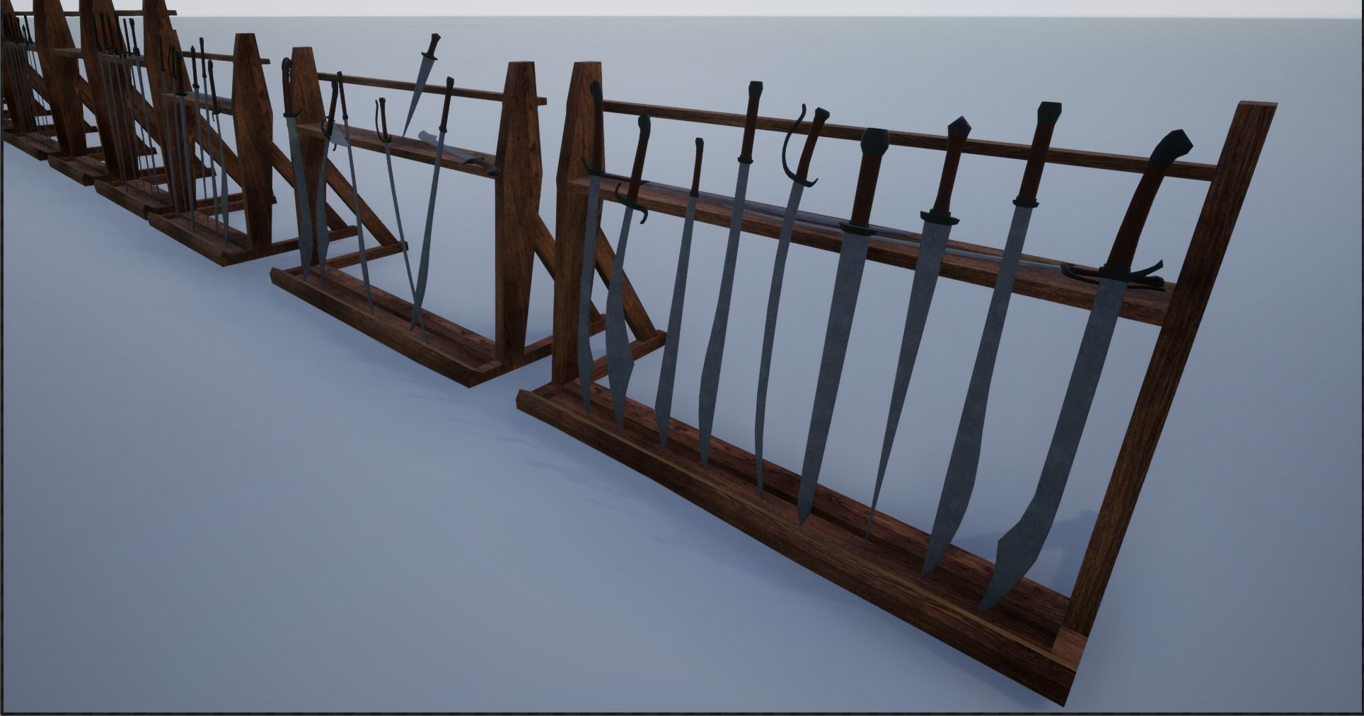 Lowpoly Sword Weapon Racks Low-poly 3D model_15
