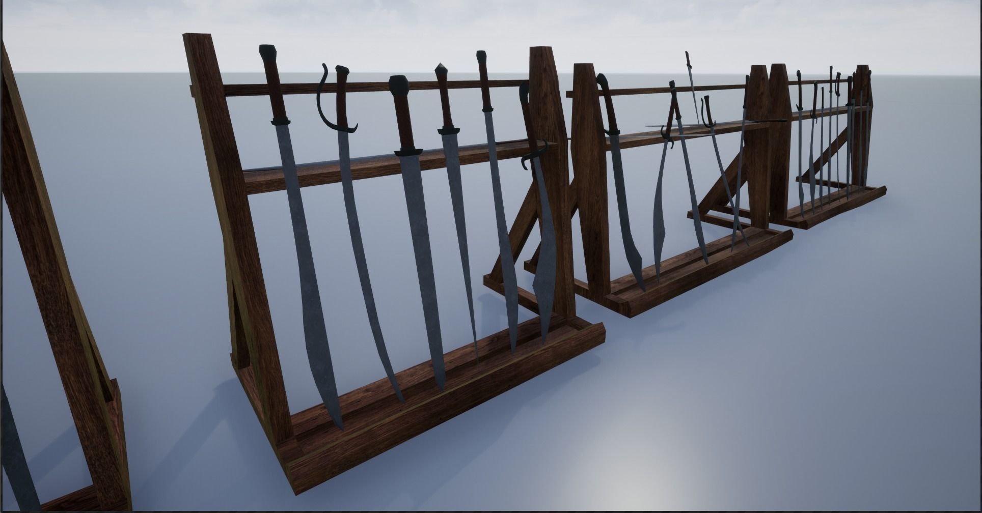Lowpoly Sword Weapon Racks Low-poly 3D model_13