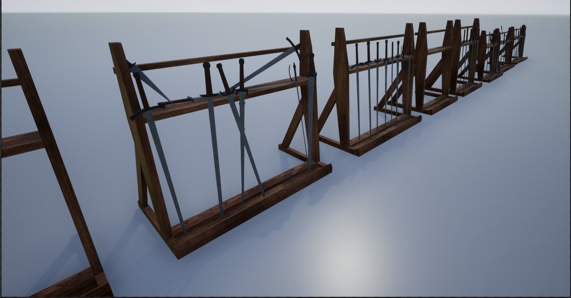 Lowpoly Sword Weapon Racks Low-poly 3D model_8