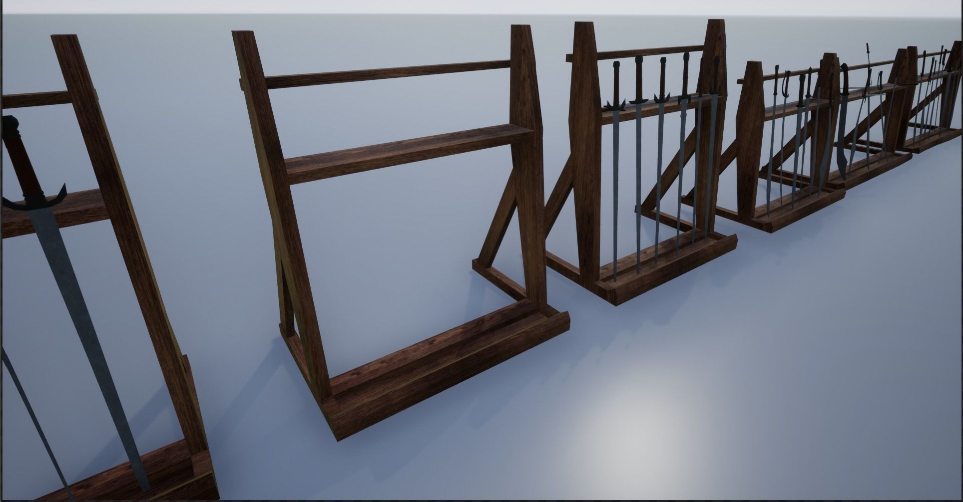 Lowpoly Sword Weapon Racks Low-poly 3D model_10