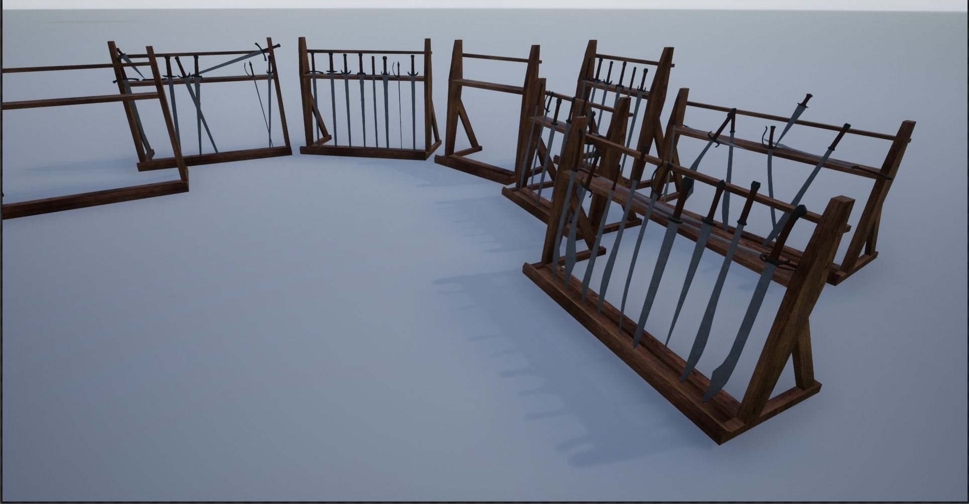 Lowpoly Sword Weapon Racks Low-poly 3D model_1