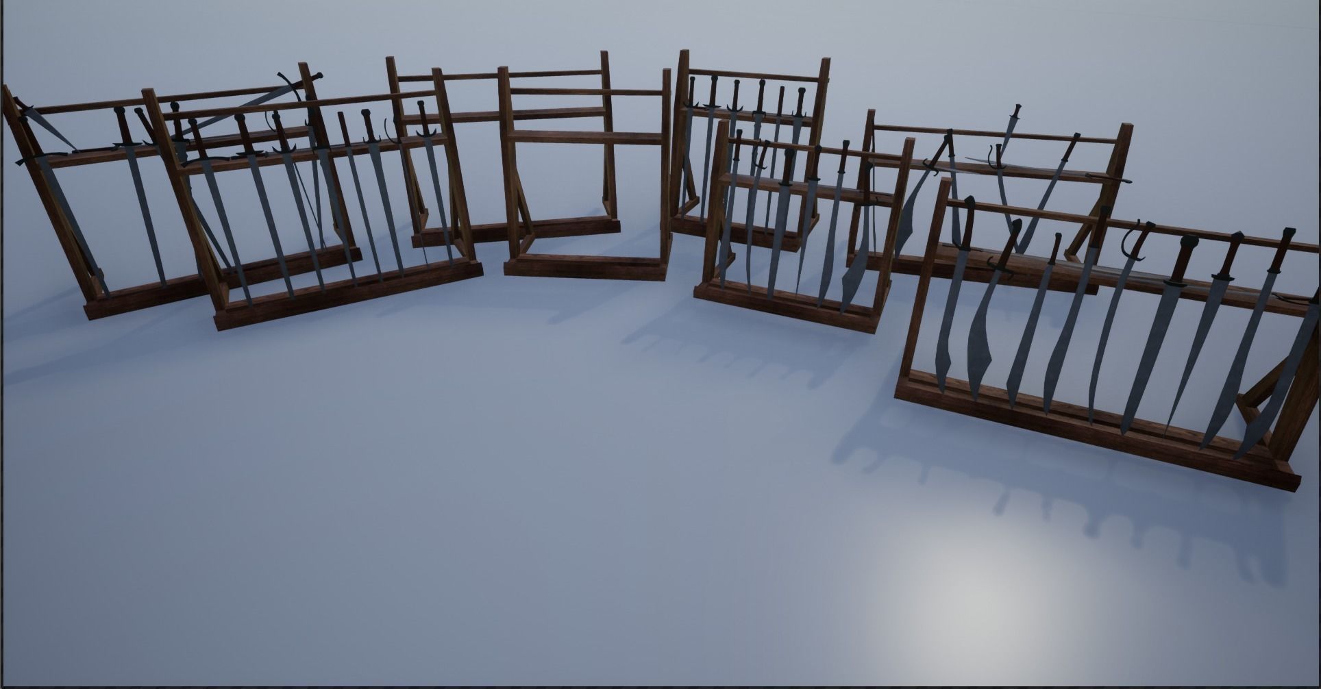 Lowpoly Sword Weapon Racks Low-poly 3D model_3