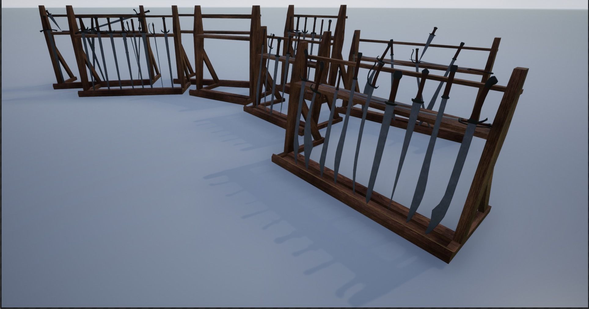 Lowpoly Sword Weapon Racks Low-poly 3D model_4