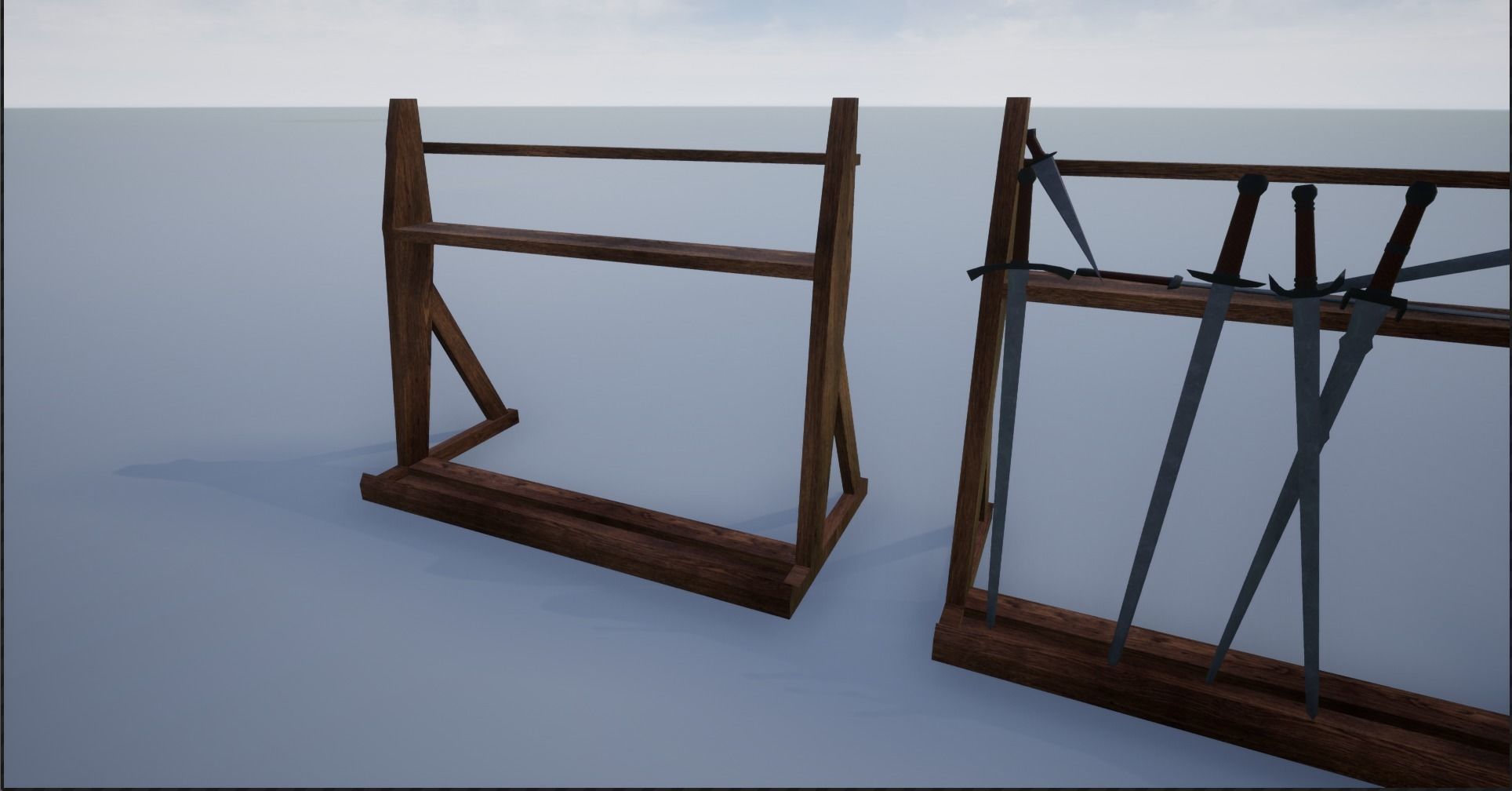 Lowpoly Sword Weapon Racks Low-poly 3D model_6