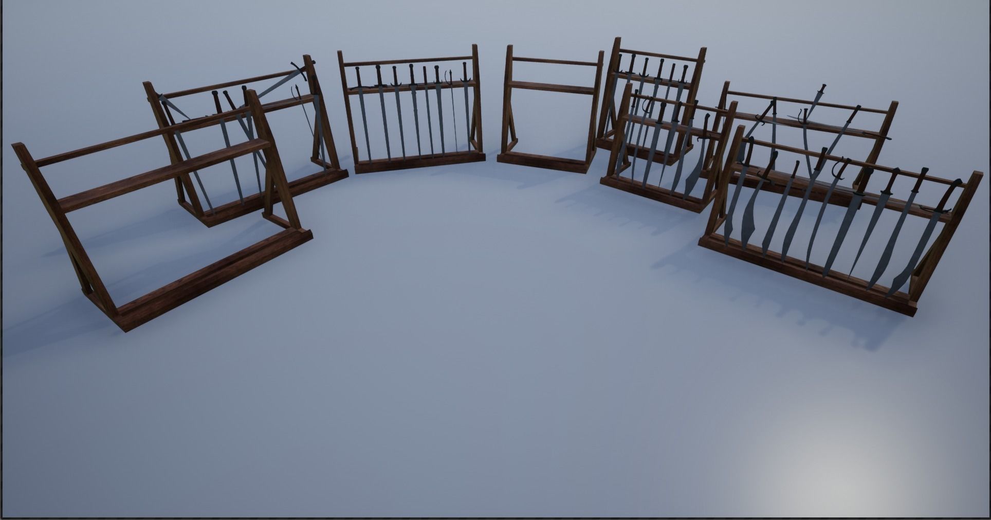 Lowpoly Sword Weapon Racks Low-poly 3D model_2