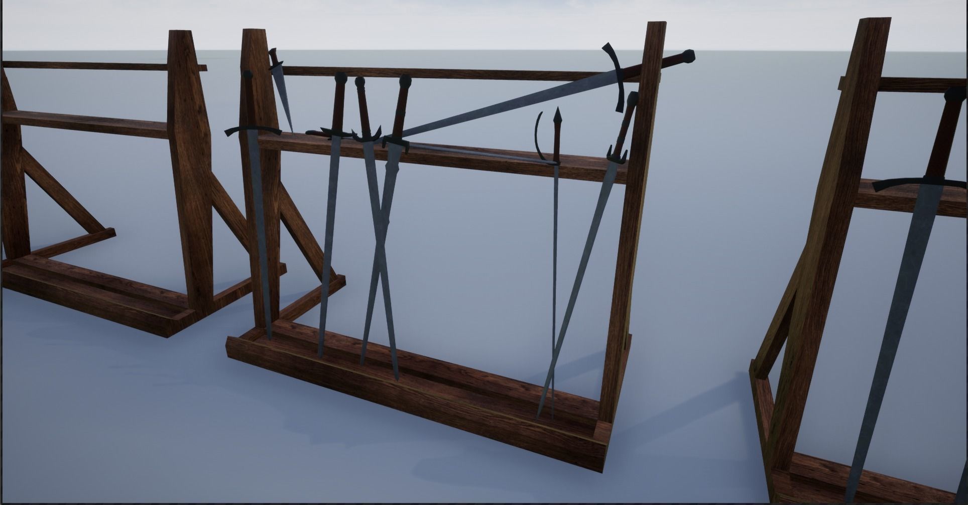 Lowpoly Sword Weapon Racks Low-poly 3D model_7