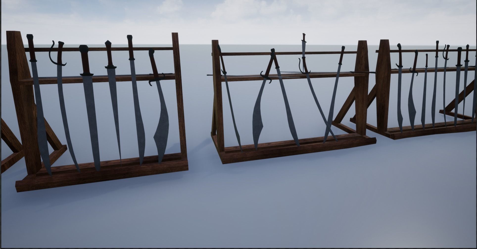 Lowpoly Sword Weapon Racks Low-poly 3D model_14