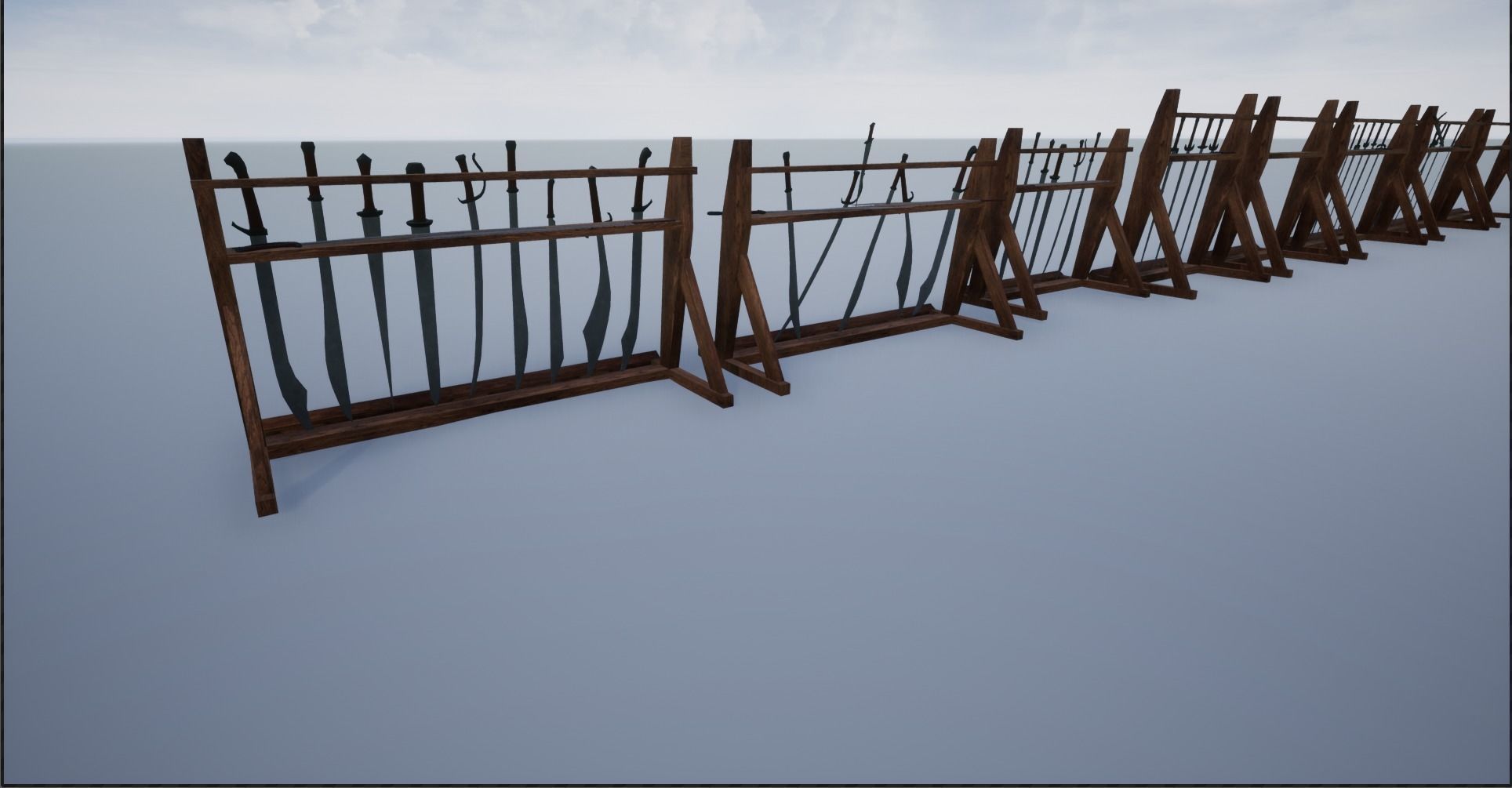 Lowpoly Sword Weapon Racks Low-poly 3D model_17