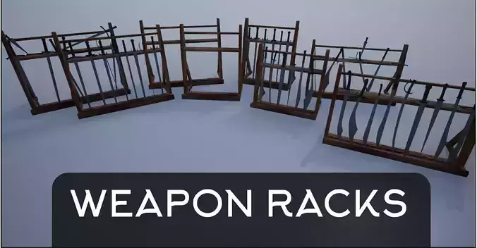 Lowpoly Sword Weapon Racks