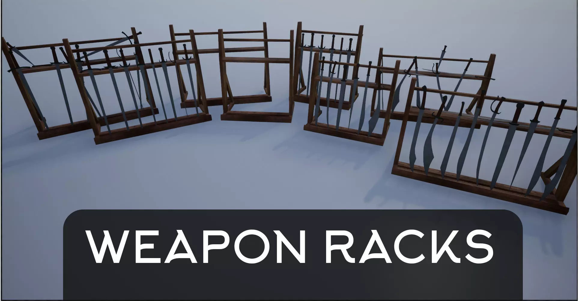 Lowpoly Sword Weapon Racks Low-poly 3D model_0