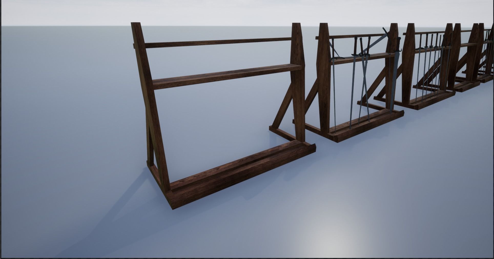 Lowpoly Sword Weapon Racks Low-poly 3D model_5