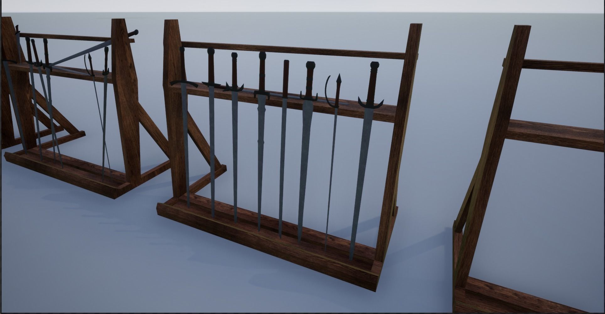 Lowpoly Sword Weapon Racks Low-poly 3D model_9