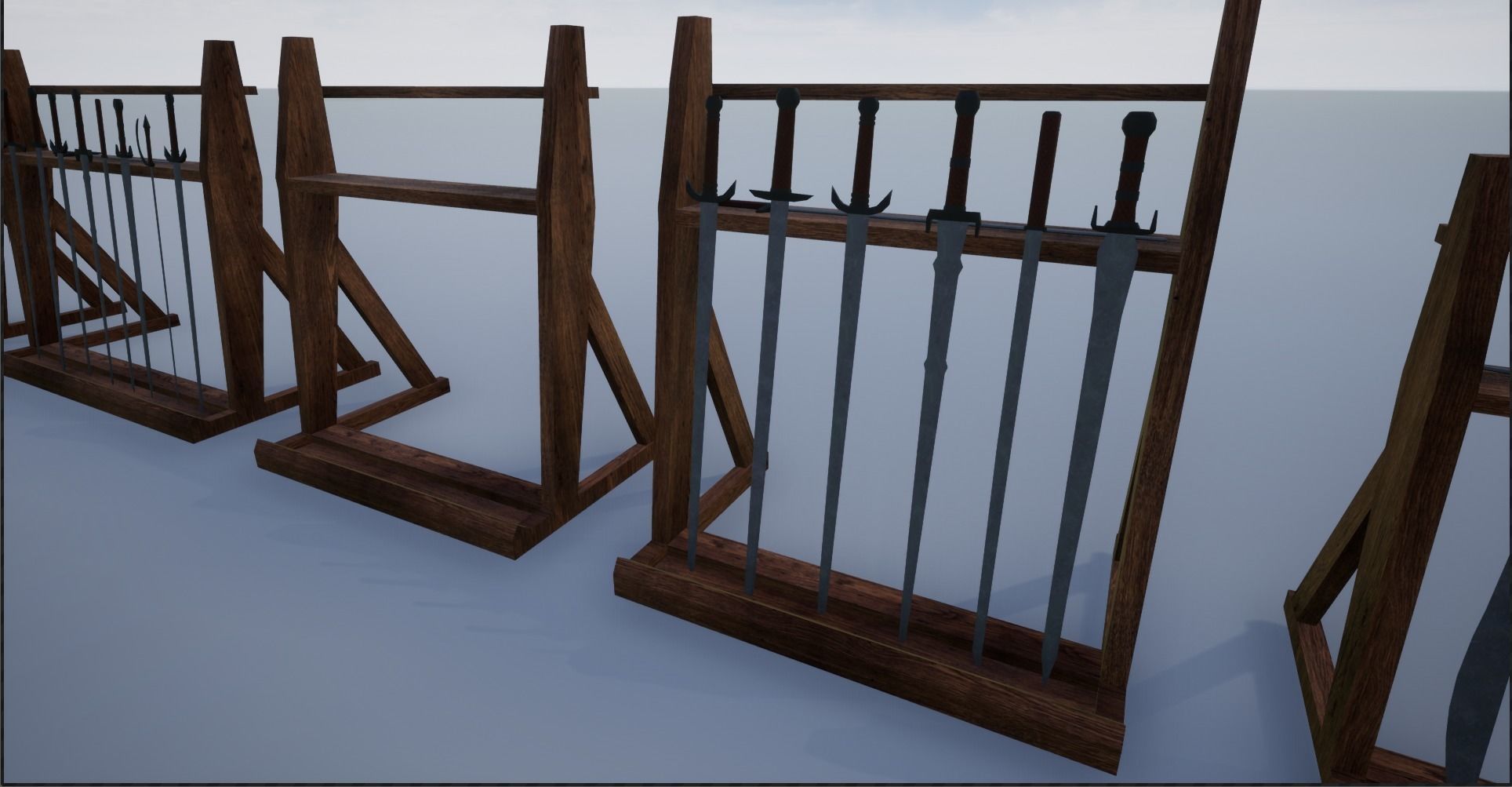 Lowpoly Sword Weapon Racks Low-poly 3D model_11