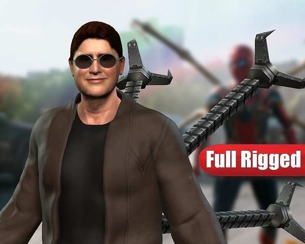 Doctor Octopus Full Rigged with Face rig MORE 100 Morph 3D model 3D model