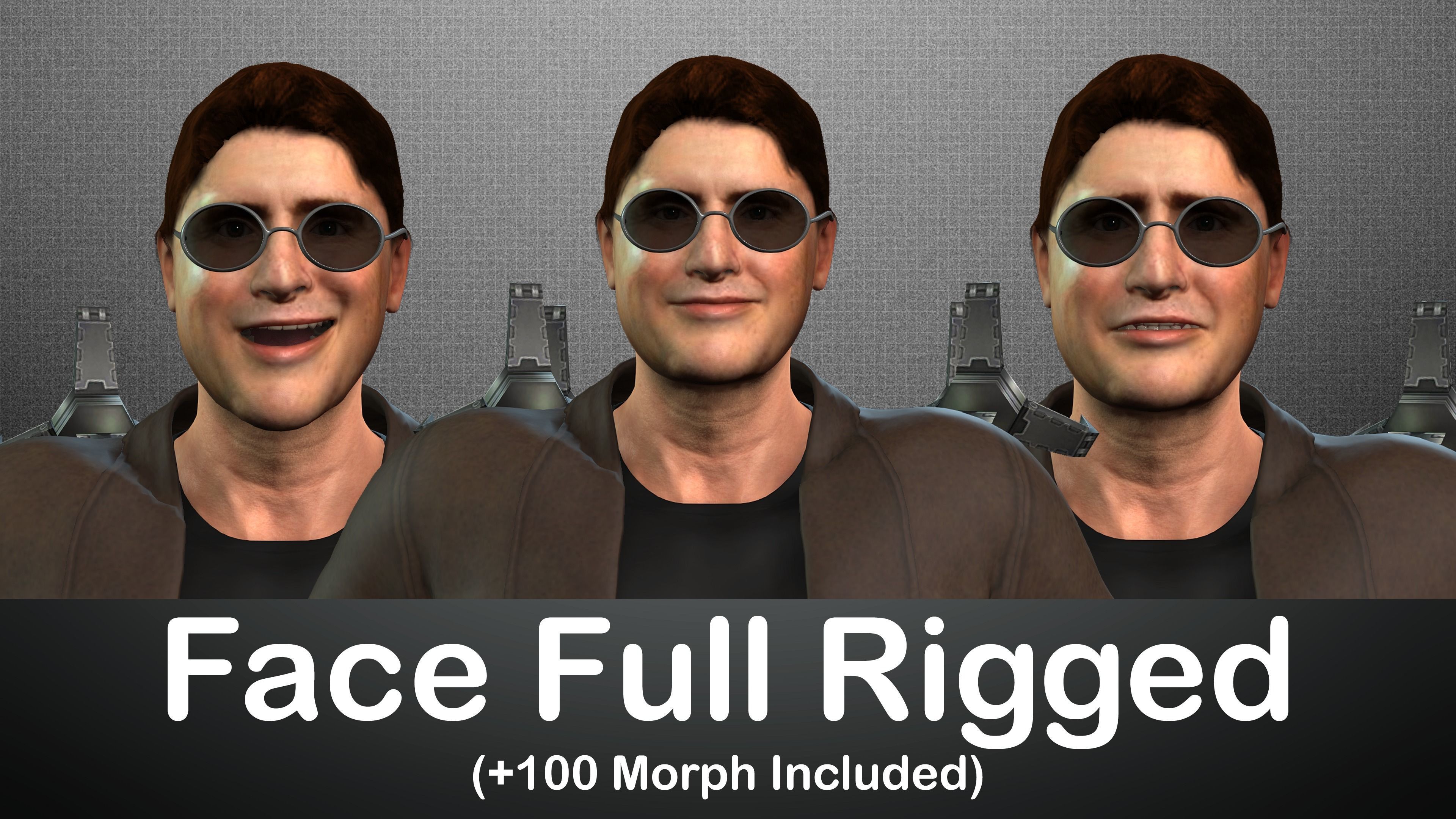 Doctor Octopus Full Rigged with Face rig MORE 100 Morph 3D model 3D model_2