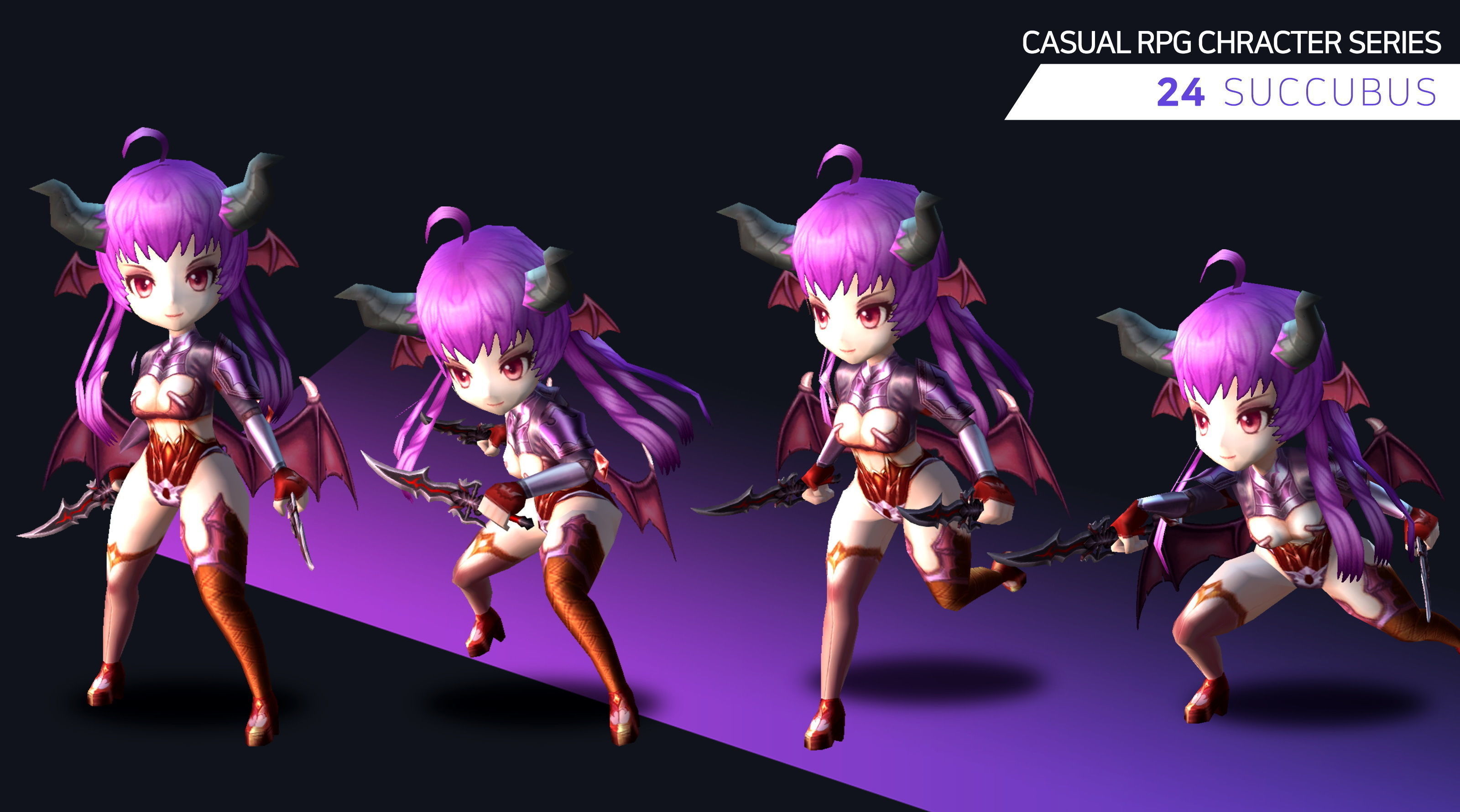 Casual RPG Monster - 24 Succubus Low-poly 3D model_3