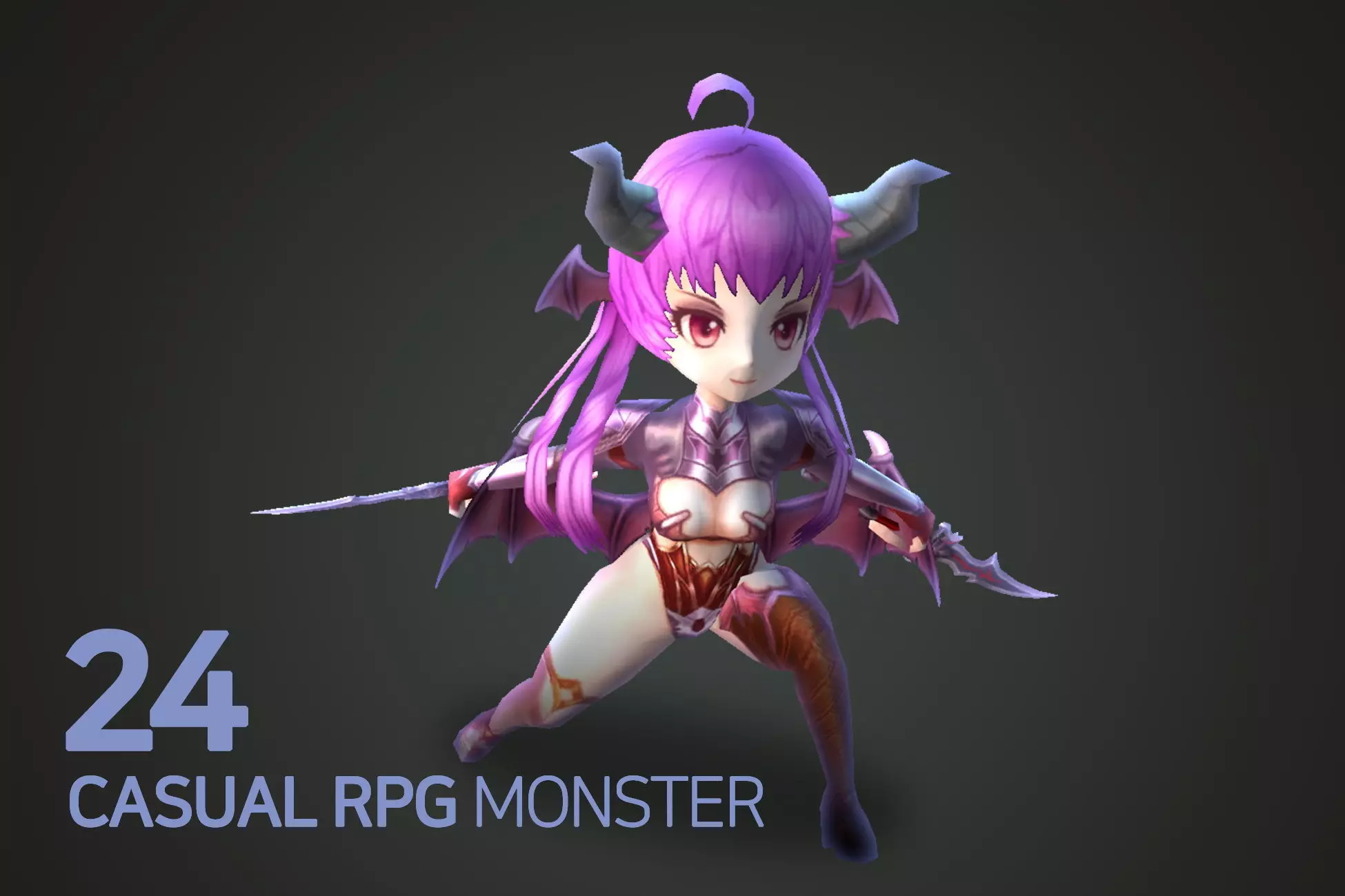 Casual RPG Monster - 24 Succubus Low-poly 3D model_0