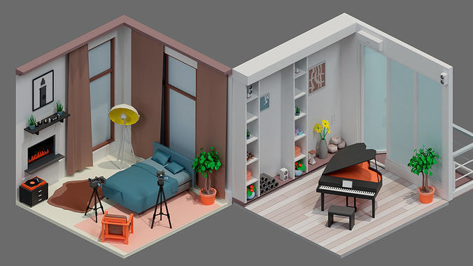 room 18 Low-poly 3D model