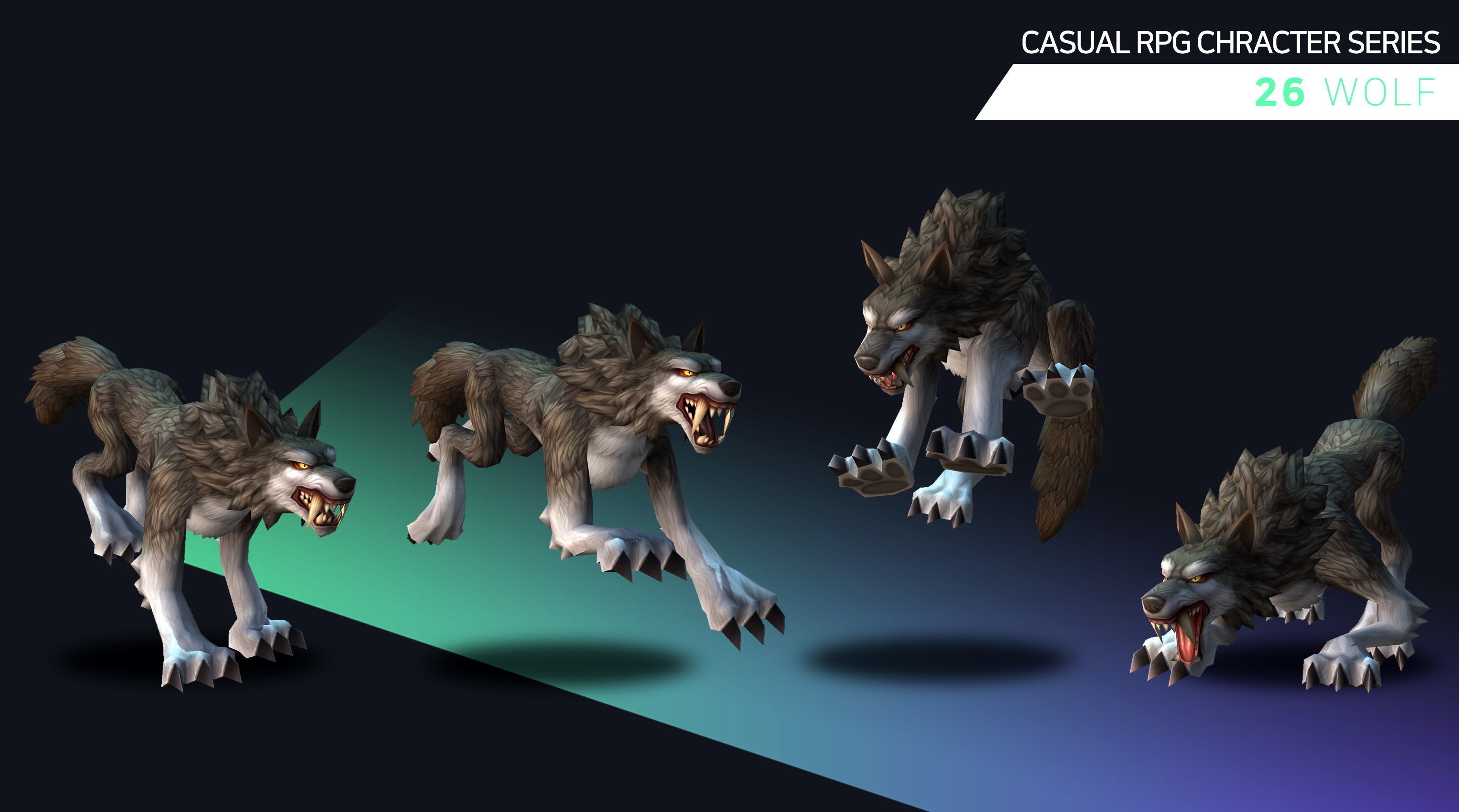 Casual RPG Monster - 26 Wolf Low-poly 3D model_3