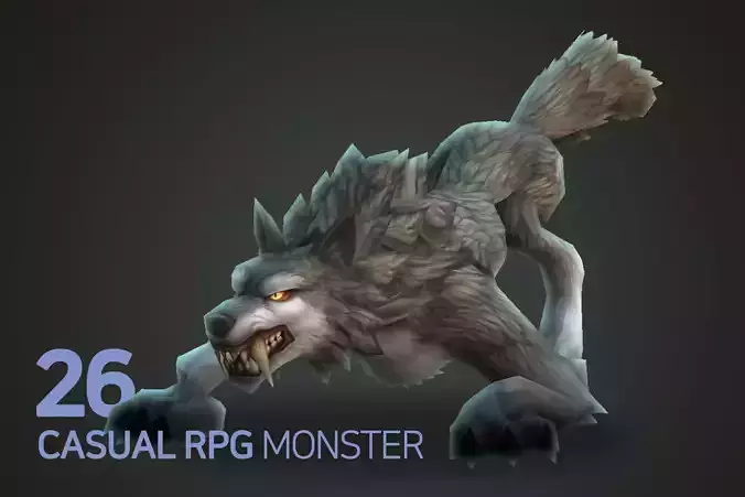 Casual RPG Monster - 26 Wolf Low-poly 3D model