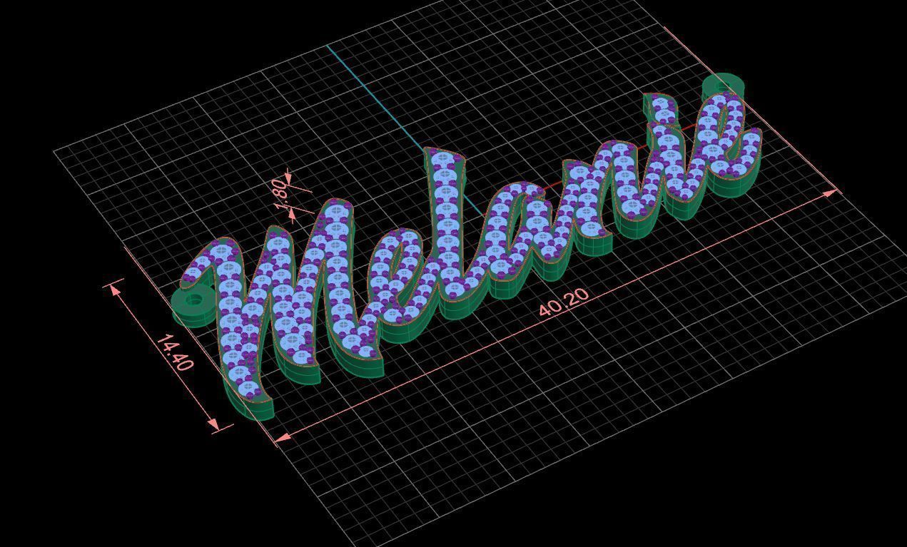 Name necklace Melanie 3D print model_1