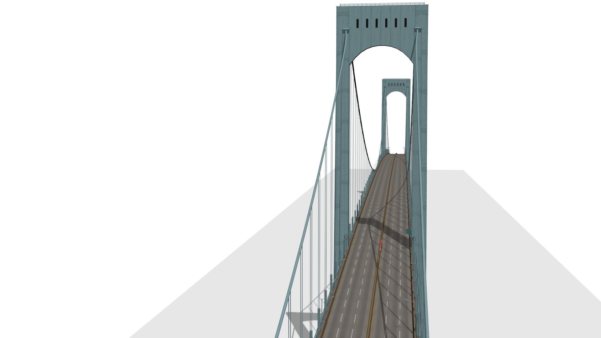 Bronx Whitestone Bridge Low-poly 3D model_5