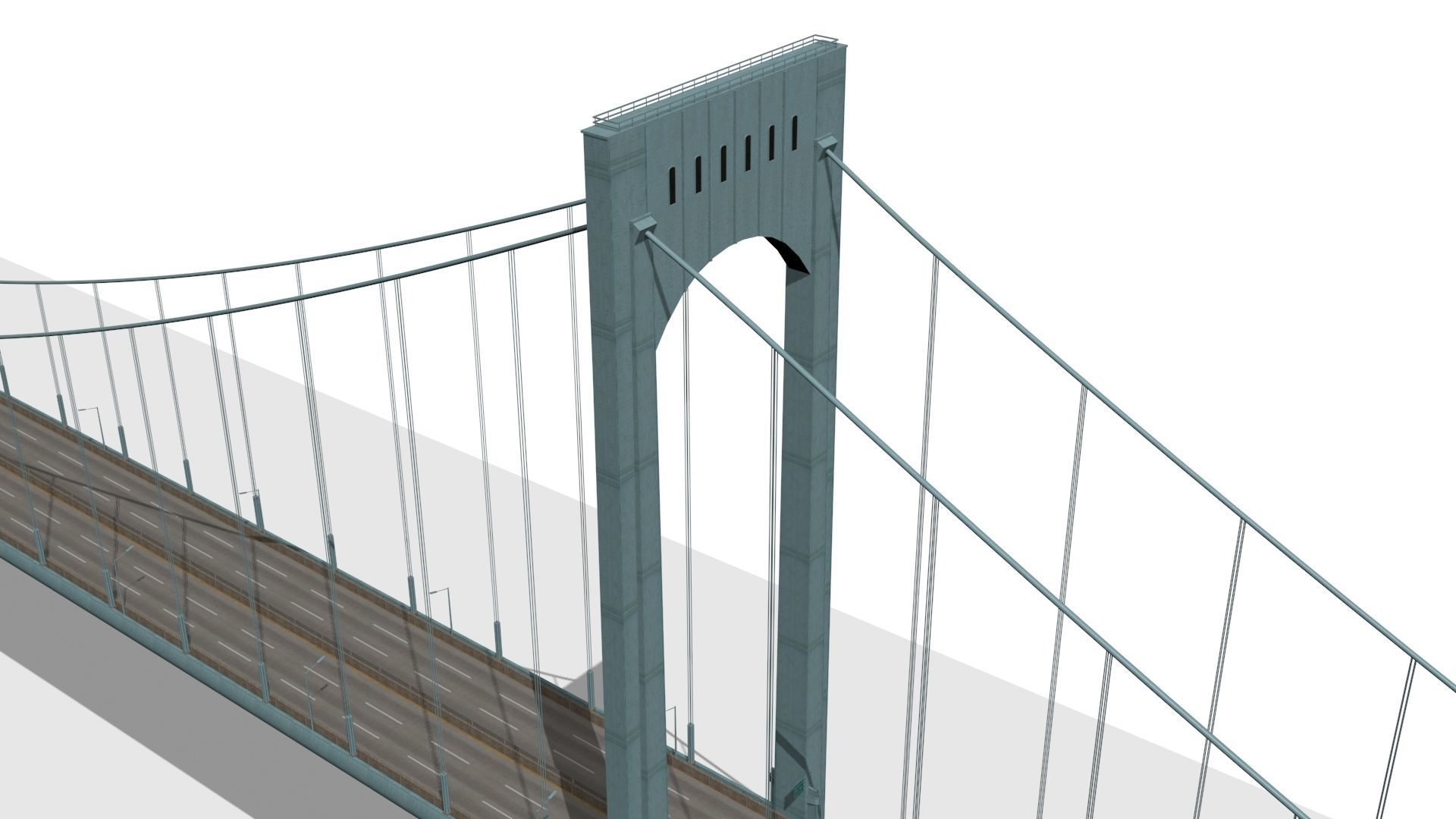 Bronx Whitestone Bridge Low-poly 3D model_8