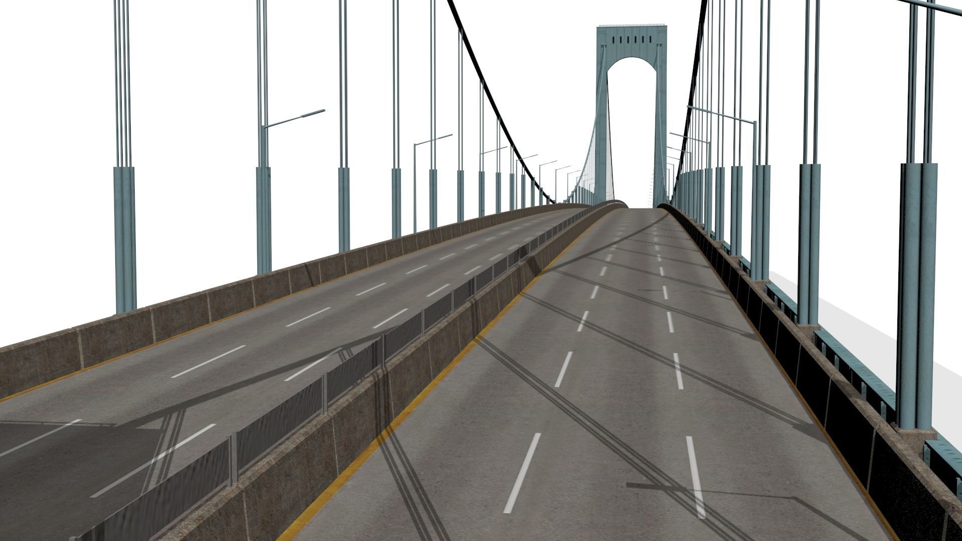 Bronx Whitestone Bridge Low-poly 3D model_7