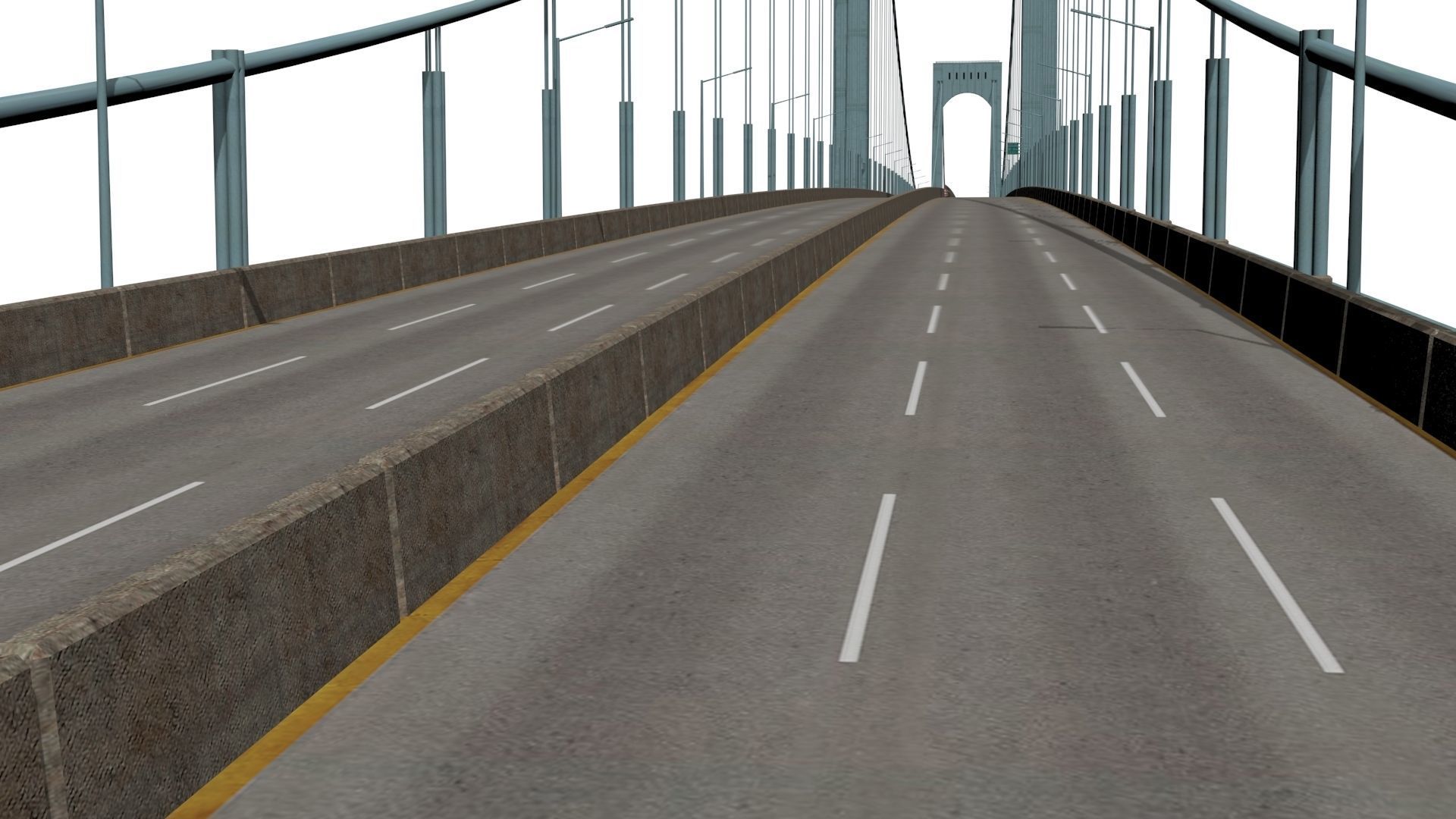 Bronx Whitestone Bridge Low-poly 3D model_4