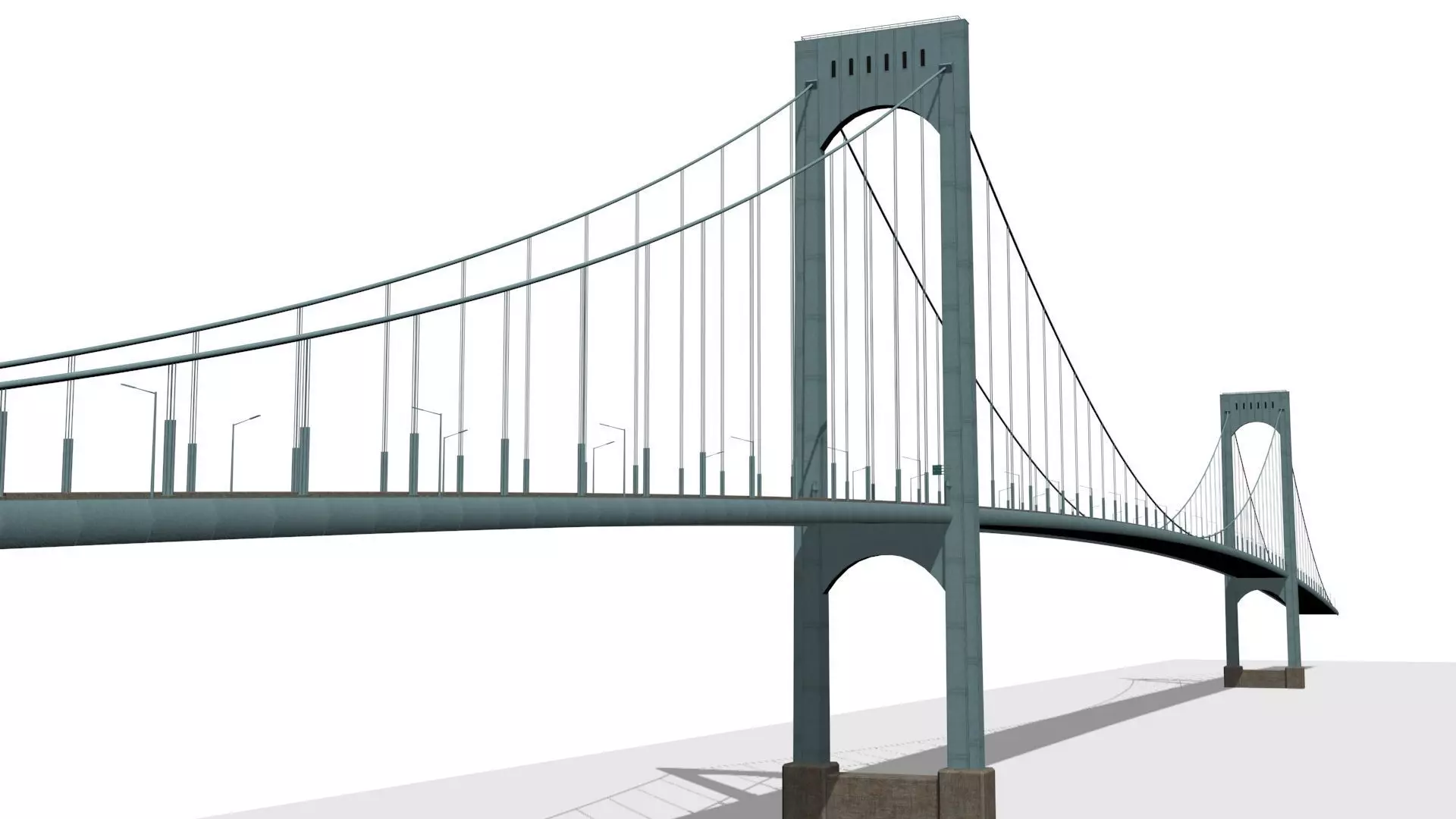 Bronx Whitestone Bridge Low-poly 3D model_0