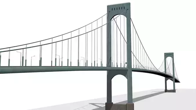 Bronx Whitestone Bridge Low-poly 3D model