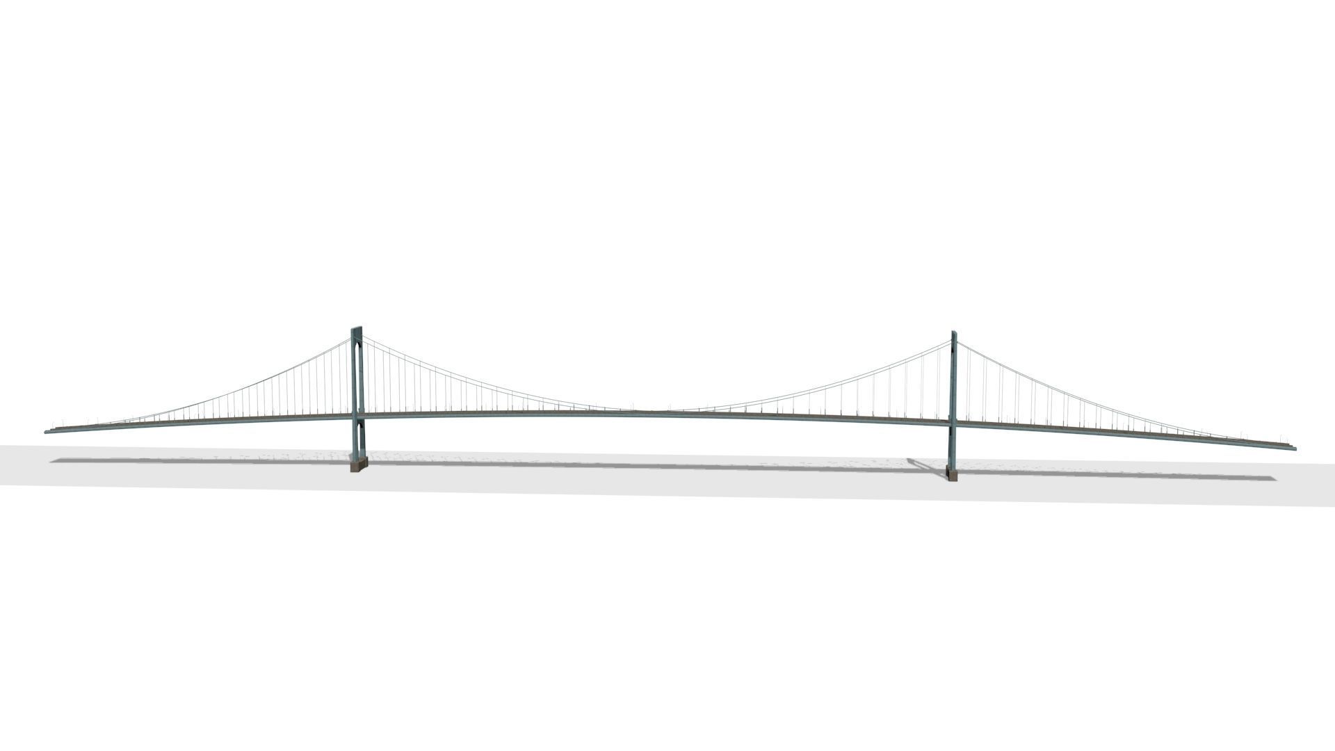 Bronx Whitestone Bridge Low-poly 3D model_10