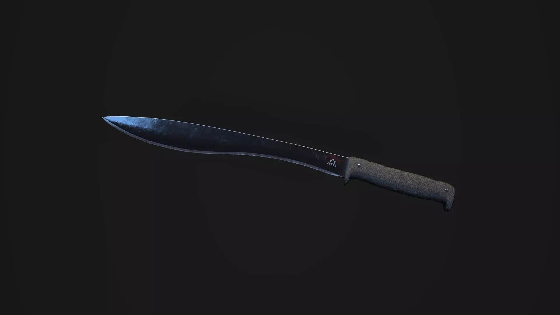Machete knife Low-poly 3D model_0